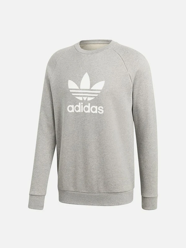 (CY4573) TREFOIL WARM-UP CREW SWEATSHIRT-GREY